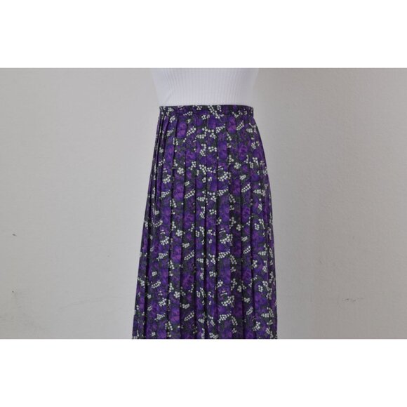 Vintage 90s Floral Botanical Poly/Rayon Midi‎ Skirt size 12 | 34waist - Picture 6 of 9